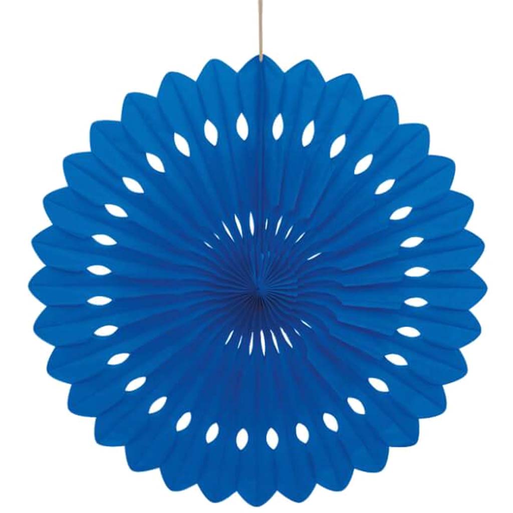 Tissue Paper Fans 16in, Royal Blue 