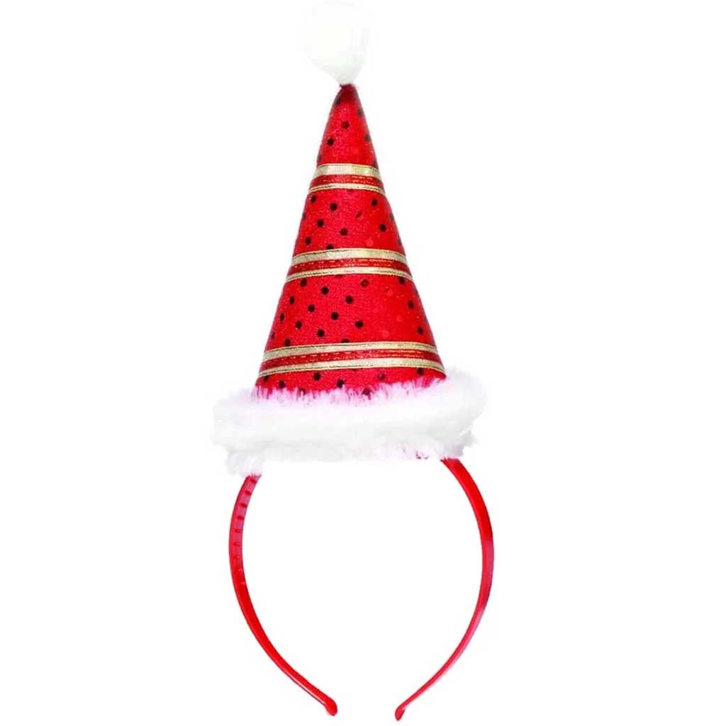 Mini Santa Hat on Headband 