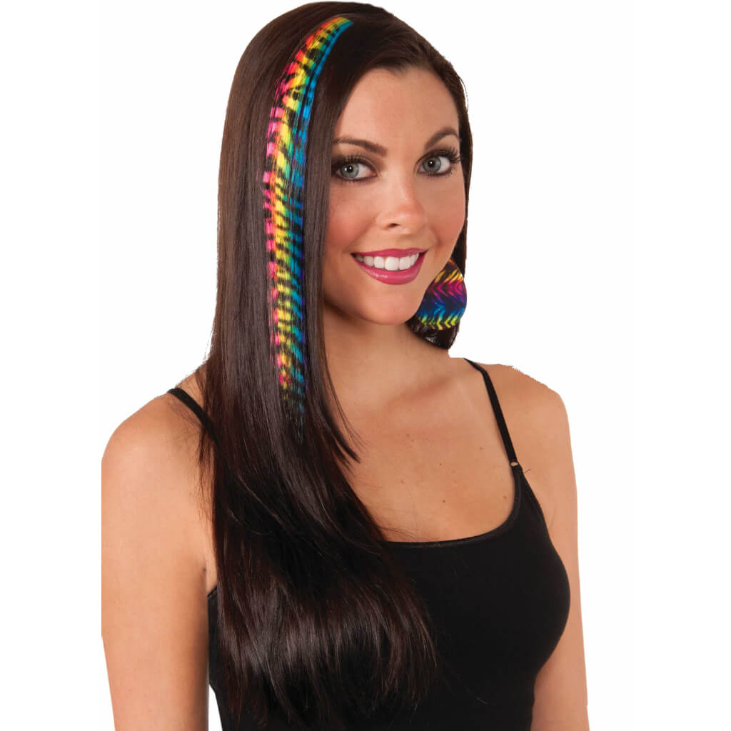 Rainbow Zebra Hair Extensions 