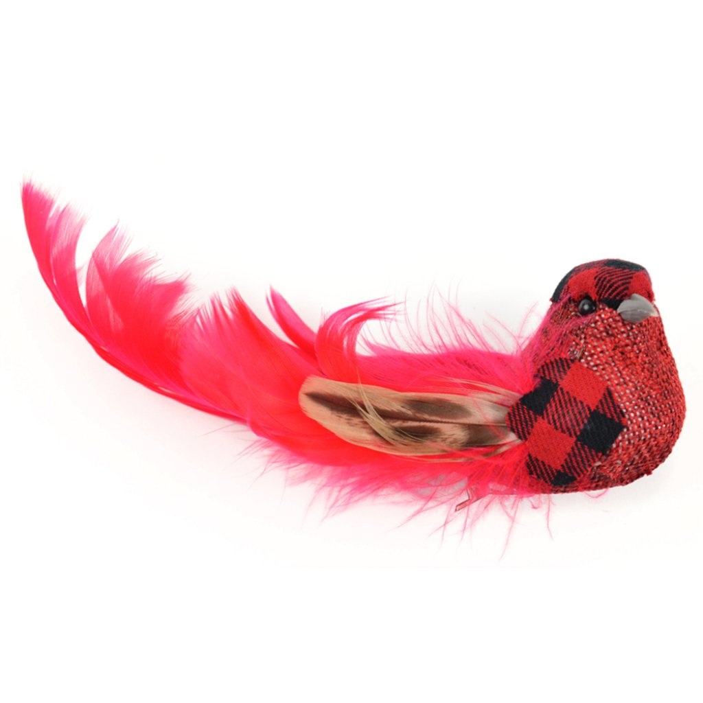 Fancy Red And Black Plaid Burl Ap Bird 