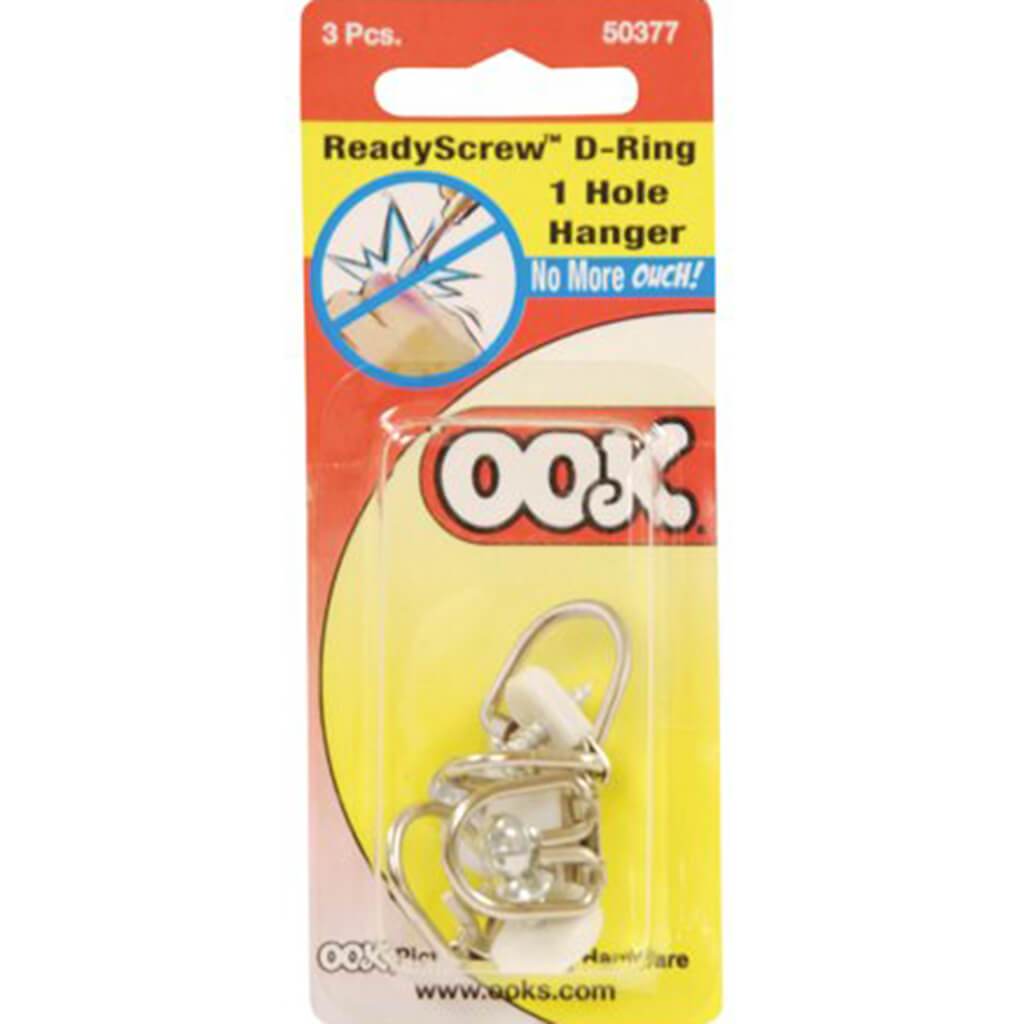 Ready Screw D-Ring Hanger 1 Hole 25lbs 3pcs