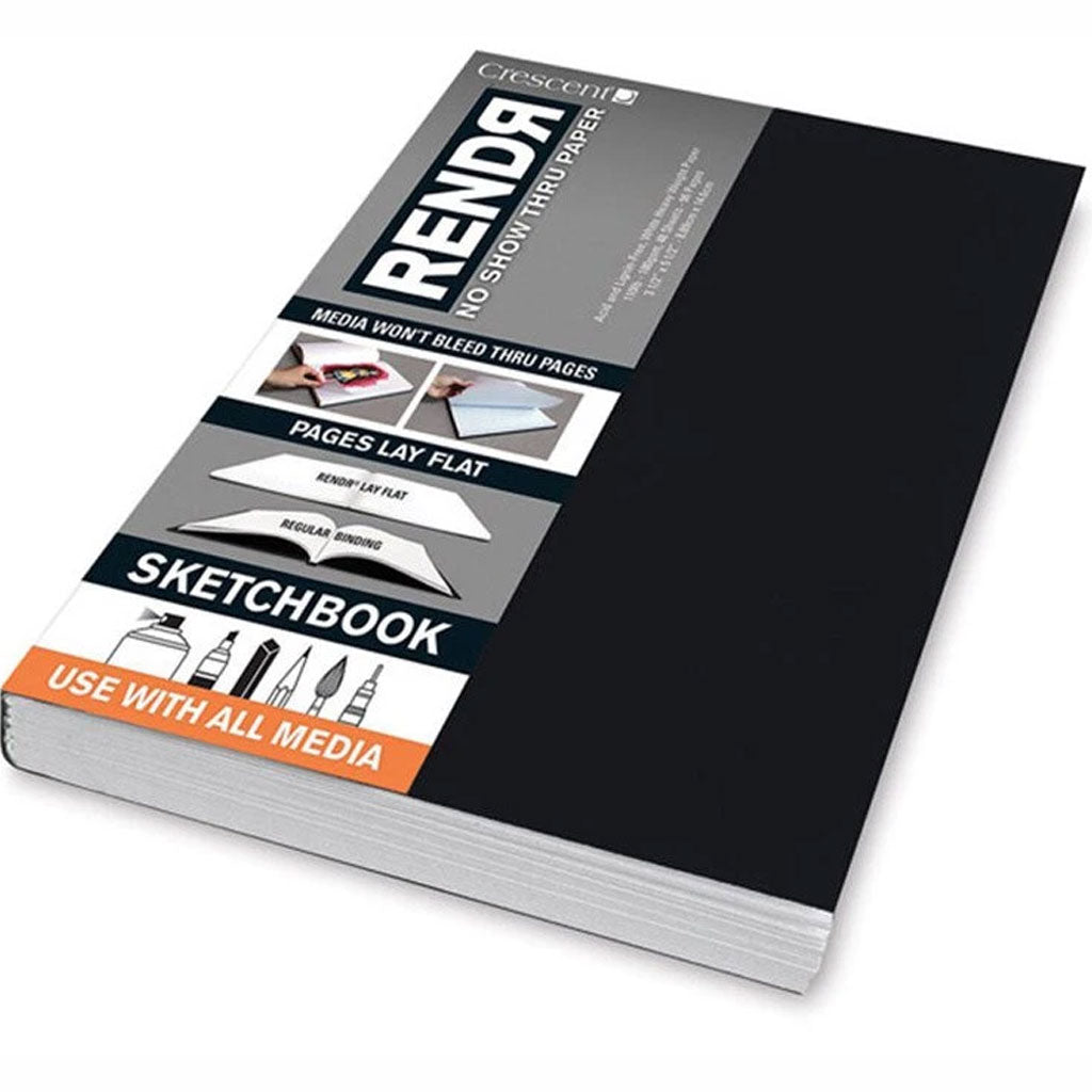 Sketchbook Rendr No Show Thru Paper Flat Soft Cover 3.5 X 5.5in