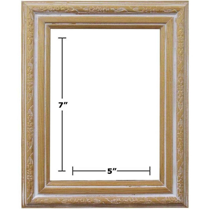 EMBOSSED WHITE WASHED PICTURE FRAMES 5in x 7in 