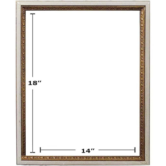 IVORY / GOLD CRACKLE PICTURE FRAMES 14in x 18in 