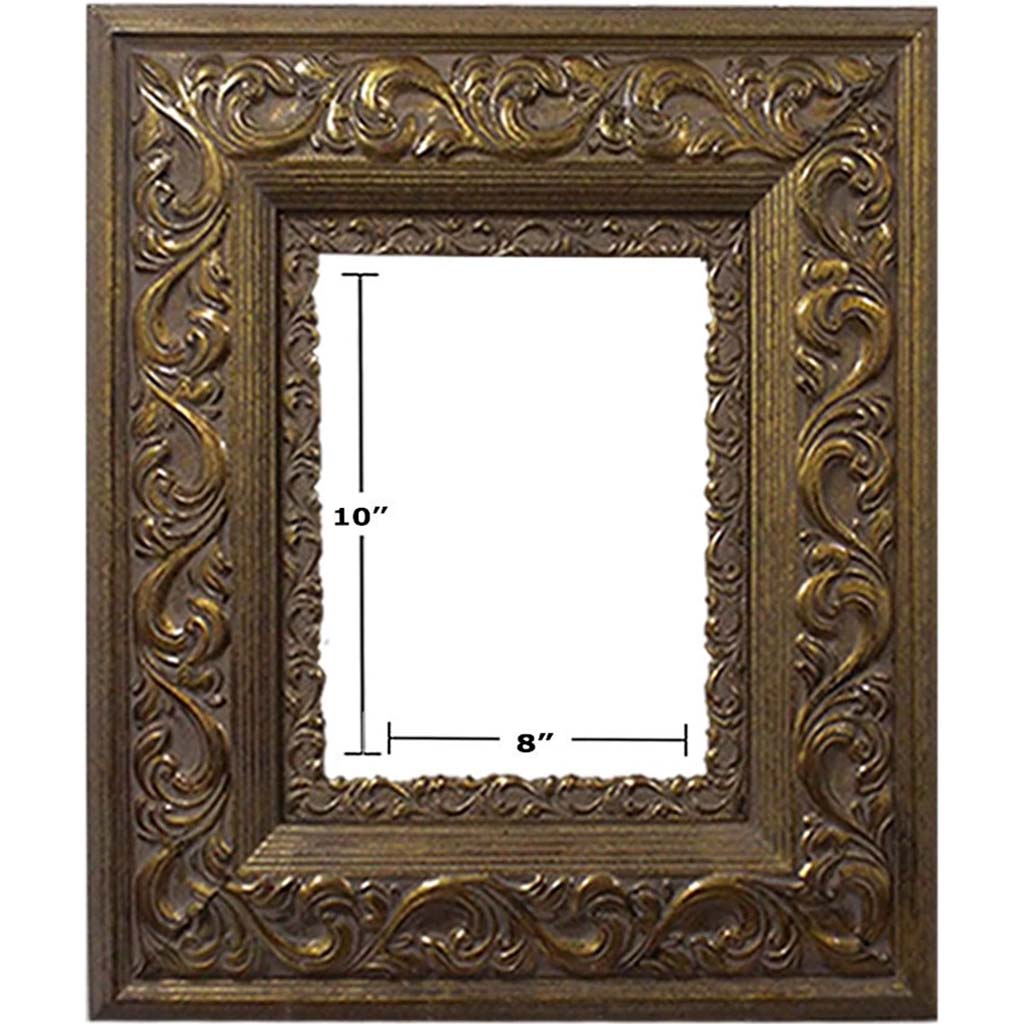 LIGHT GOLD COMPO ANTIQUE PICTURE FRAMES 8in x 10in 