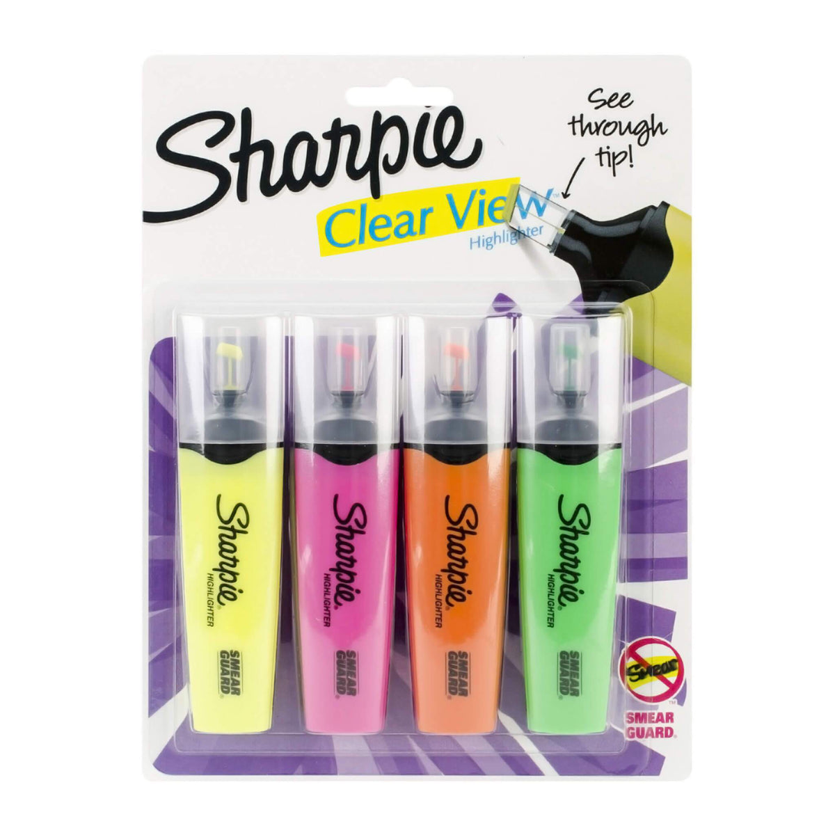 SHARPIE CLEAR VIEW HIGHLIGHTER 4PCS 