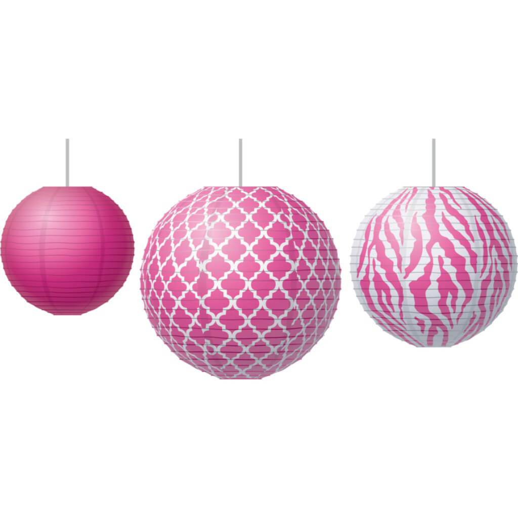 Pink Wild Moroccan Round Paper Lantern 