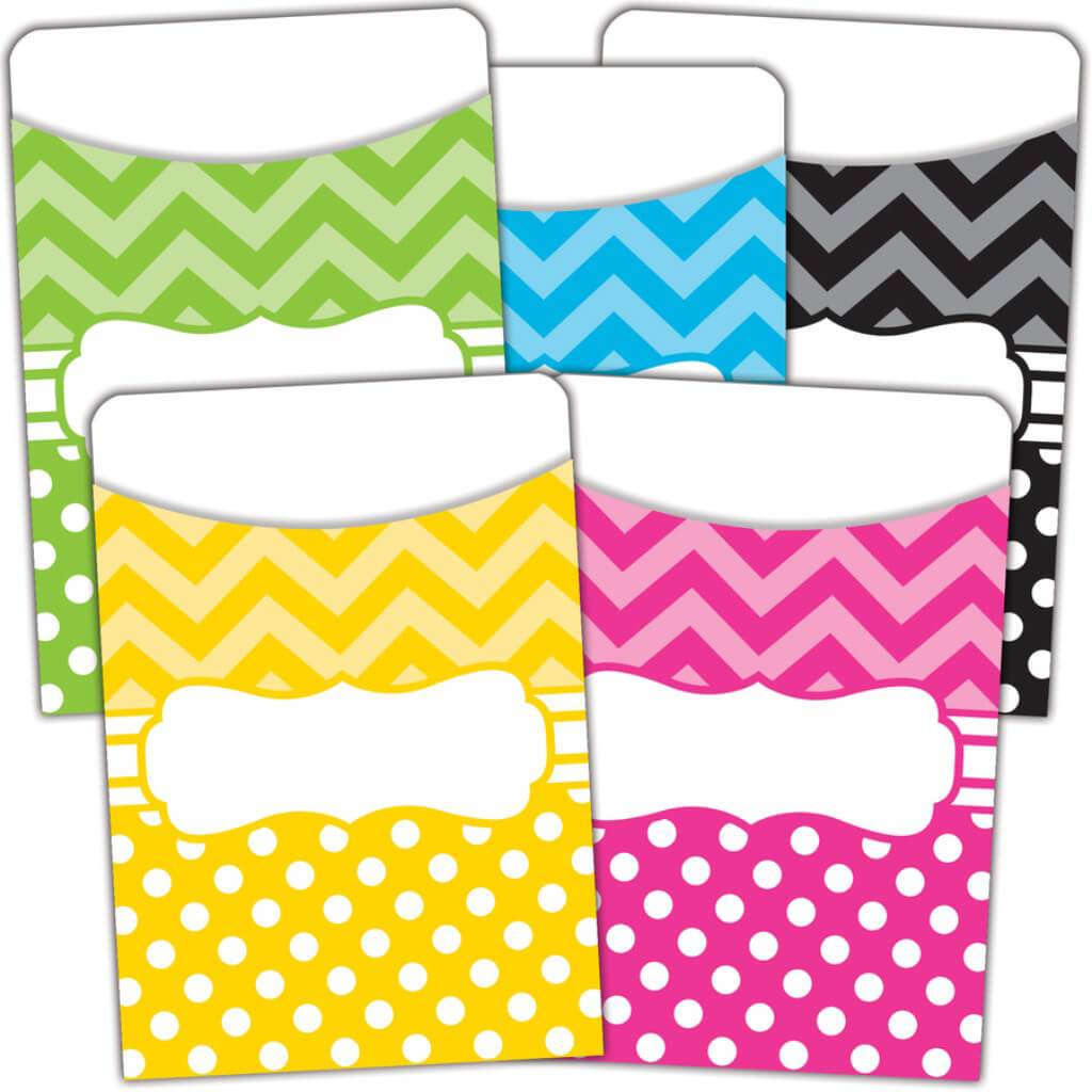 Chevron And Dots Library Pockets