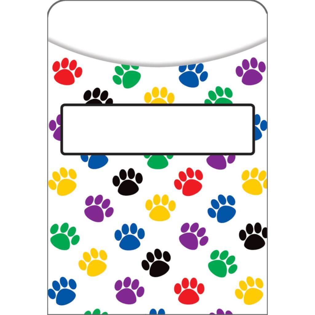 Paw Print Library Pockets