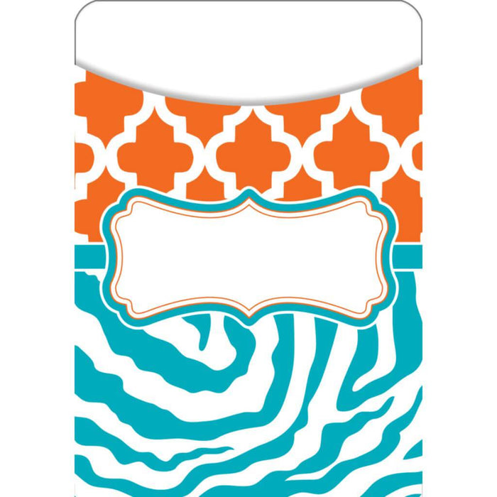 Orange & Teal Wild Moroccan Library Pockets 