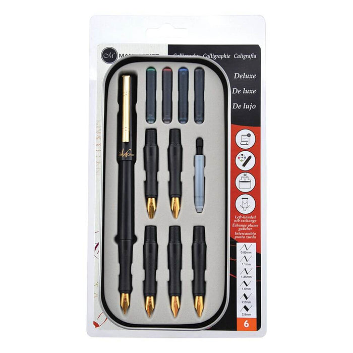 Manuscript Deluxe Calligraphy Fountain Pen Set With 6