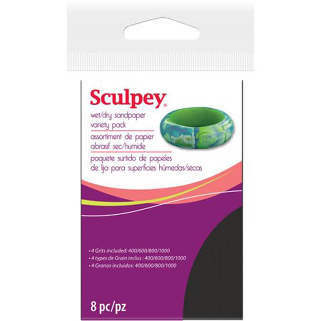 Sculpey Wet Dry Sandpaper Variety Pack 2.75in x 4.5in 8pcs