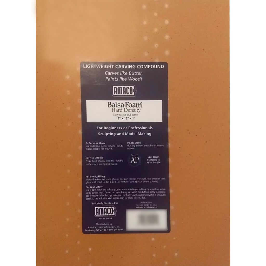 Balsa Foam Hard Density 9&quot;X12&quot;9&quot;X1&quot;