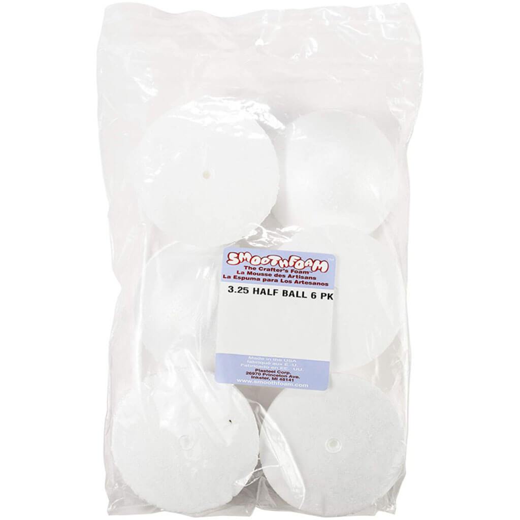 SmoothFoam Half Balls 6/Pkg 3.25in