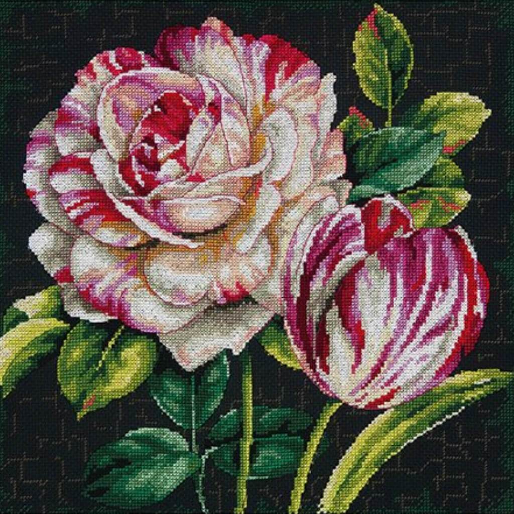 Tulip Drama Counted Cross Stitch Kit 12in x 12in 14 Count