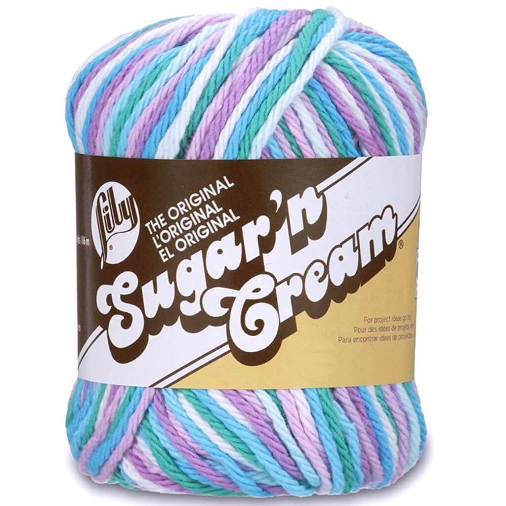 Lily Sugar'n Cream Yarn - Ombres Beach Ball Blue