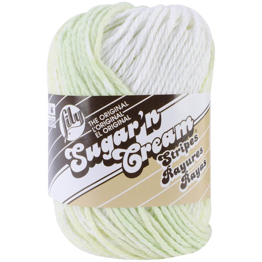 Lily Sugar&#39;n Cream Yarn - Stripes Lime