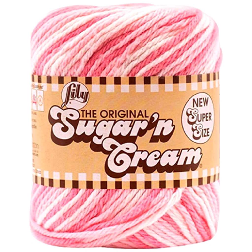 Lily Sugar&#39;n Cream Yarn - Stripes Pinky