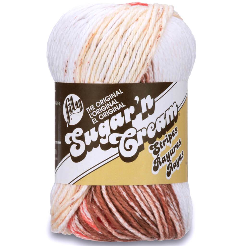 Lily Sugar&#39;n Cream Yarn - Stripes Natural