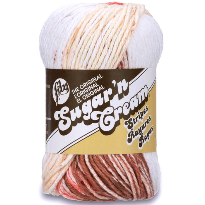 Lily Sugar'n Cream Yarn - Stripes Natural