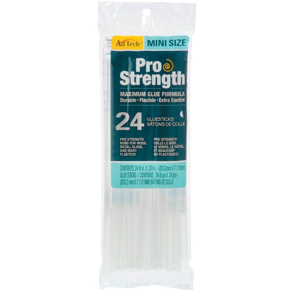 Pro Strength Mini Glue Sticks 0.28in x 8in 24/Pkg