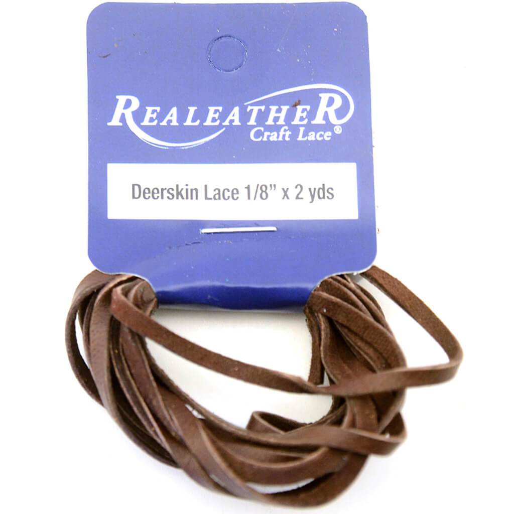 Realeather Crafts Deerskin Lace .125in x 2yd Packaged Chocolate