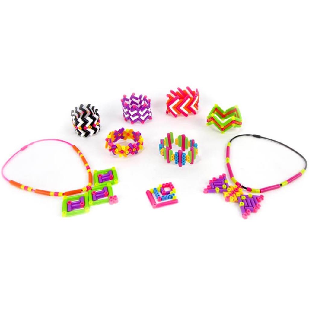 Perler Beads 'n Rods Fused Bead Kit Neon Jewelry