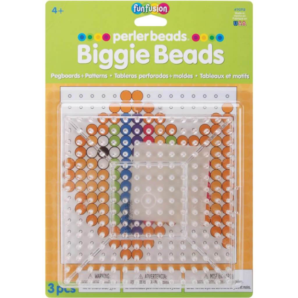 Perler Biggie Beads Pegboards Square Clear 2pc