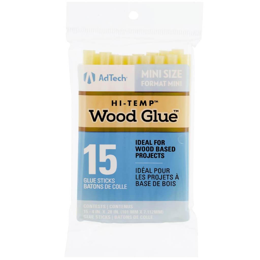 High-Temp Wood Mini Glue Sticks 28in x 4in 15pc