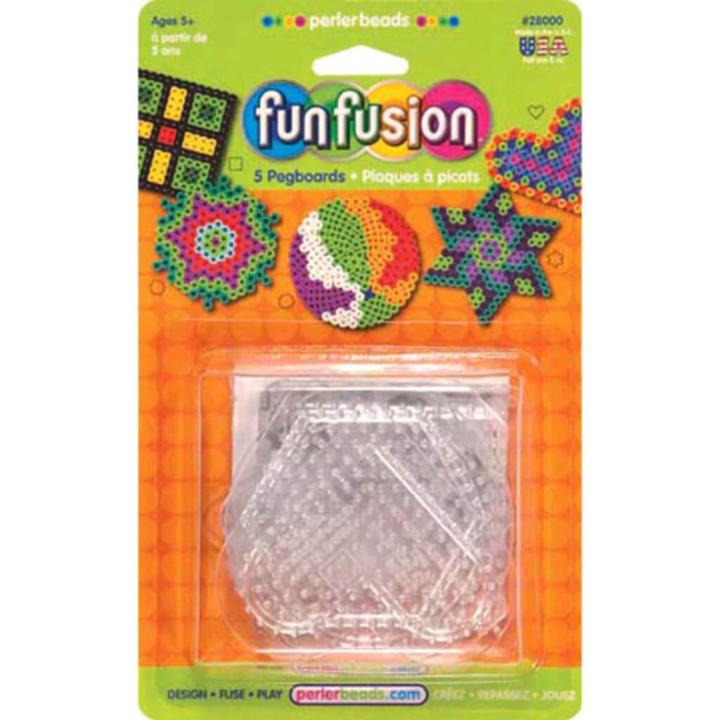 Perler Pegboards Assorted Clear Shapes 5pc