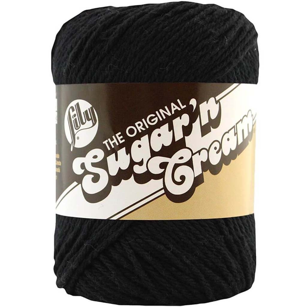 Sugar&#39;n Cream Yarn Solid 2.5oz Black