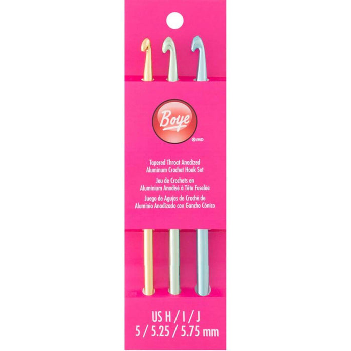 Boye Aluminum Crochet Hook Set Sizes H8 To J10