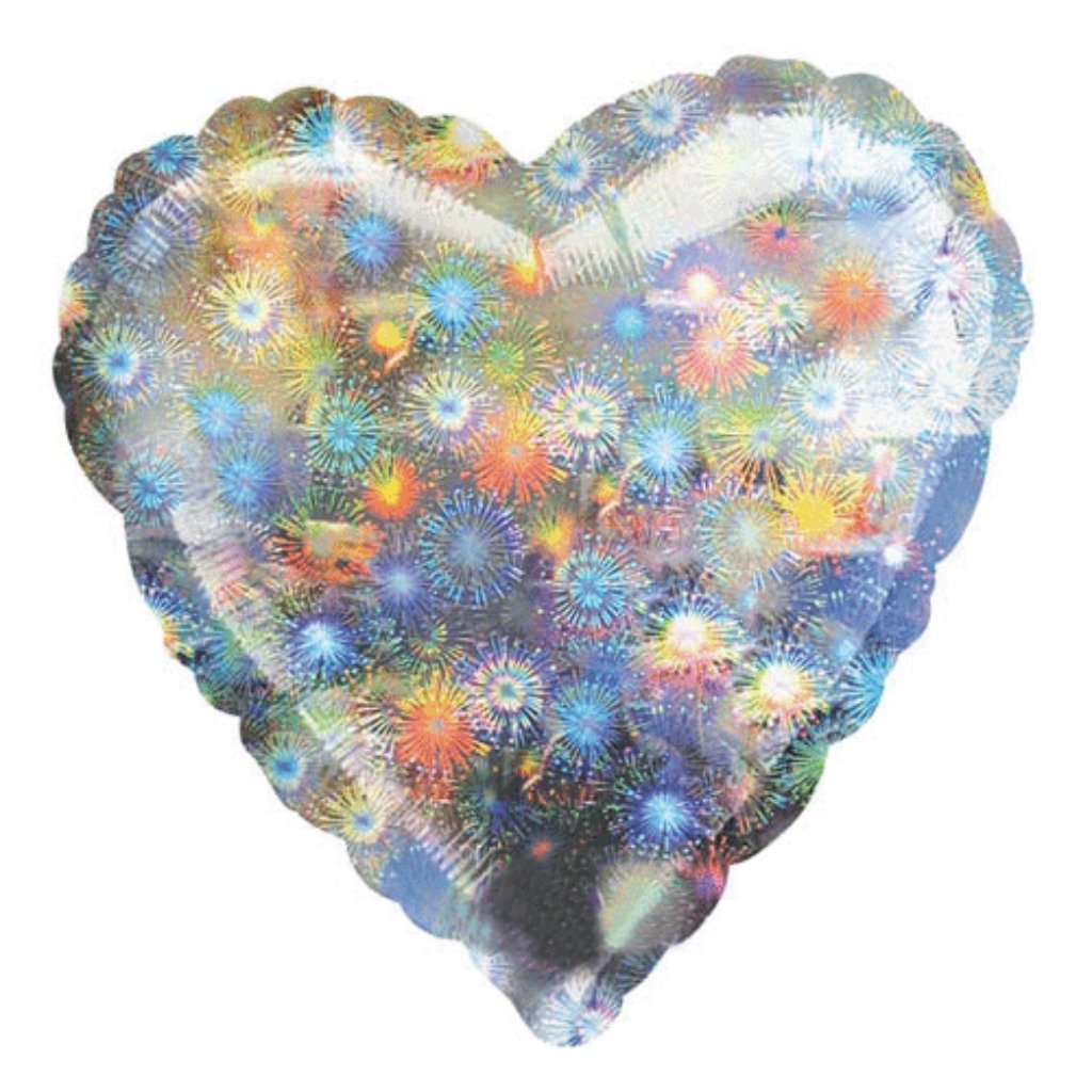 Holographic Heart Foil Balloon 18in