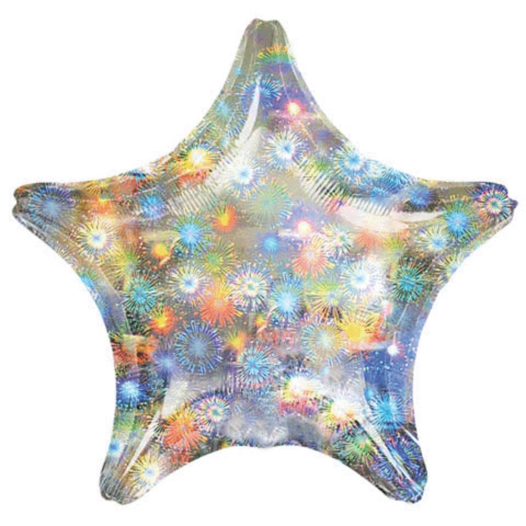 Holographic Star Foil Balloon 19in