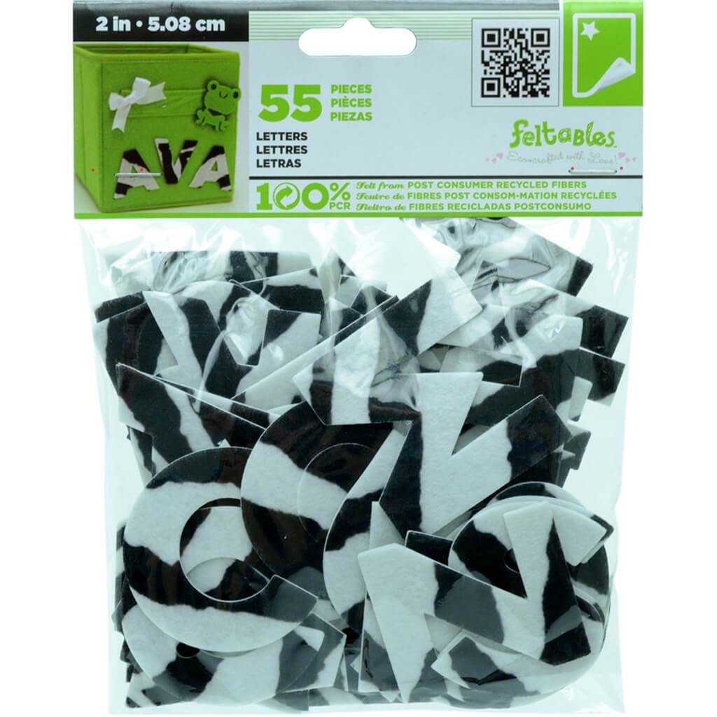 Self Stick Adhesive Letters 55 pcs Zebra