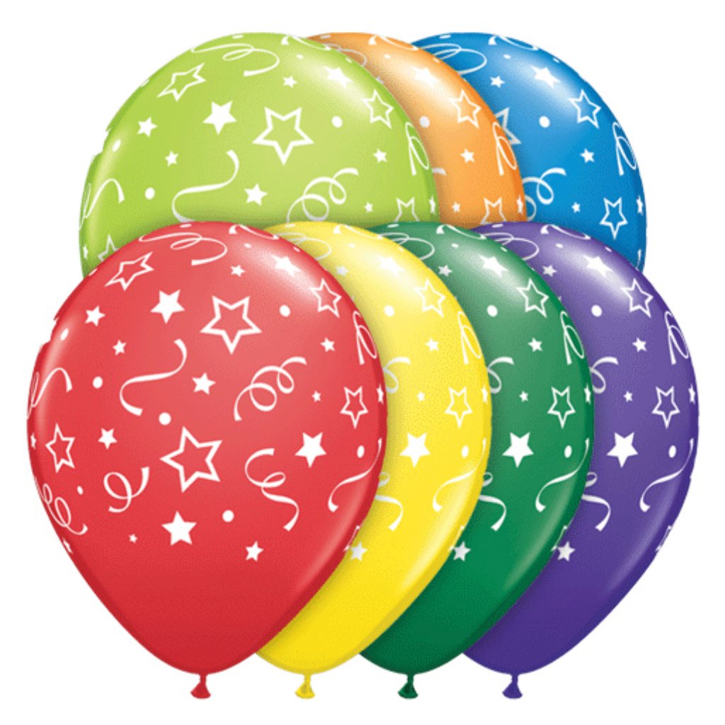 Star Dots &amp; Confetti Latex Balloon 11in 