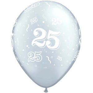 25 Around Metallic Latex Balloon 11in 