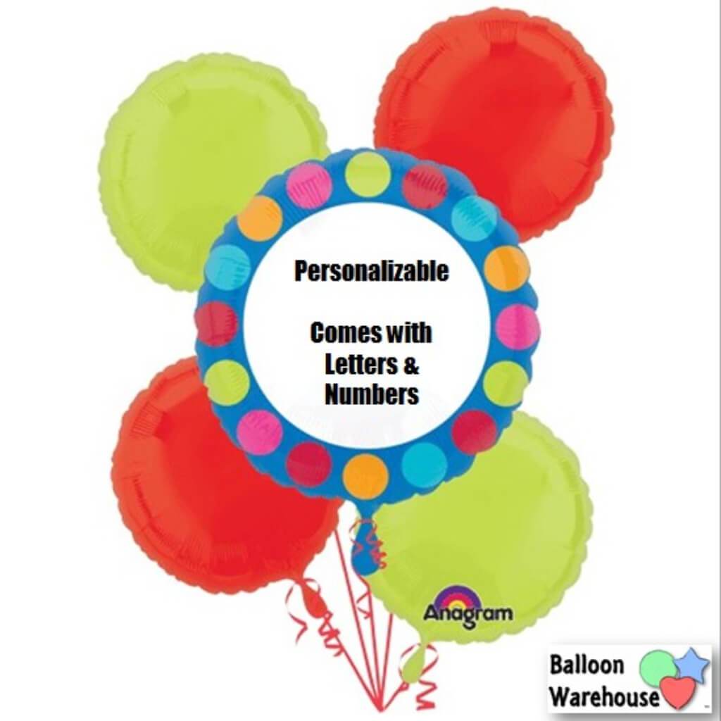 Cabana Dots Bouquet Personal Foil Balloon 5Pcs 