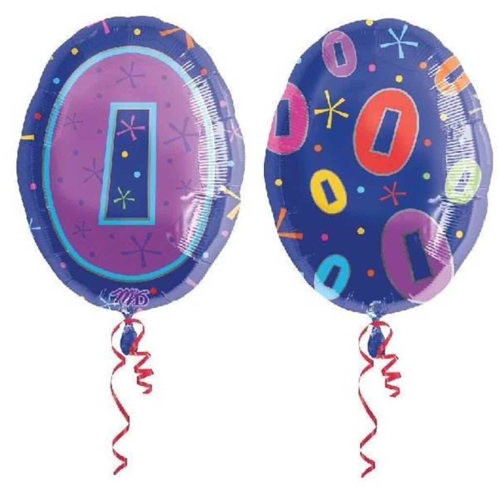 Multi Color Junior 0 Foil Balloon 18in