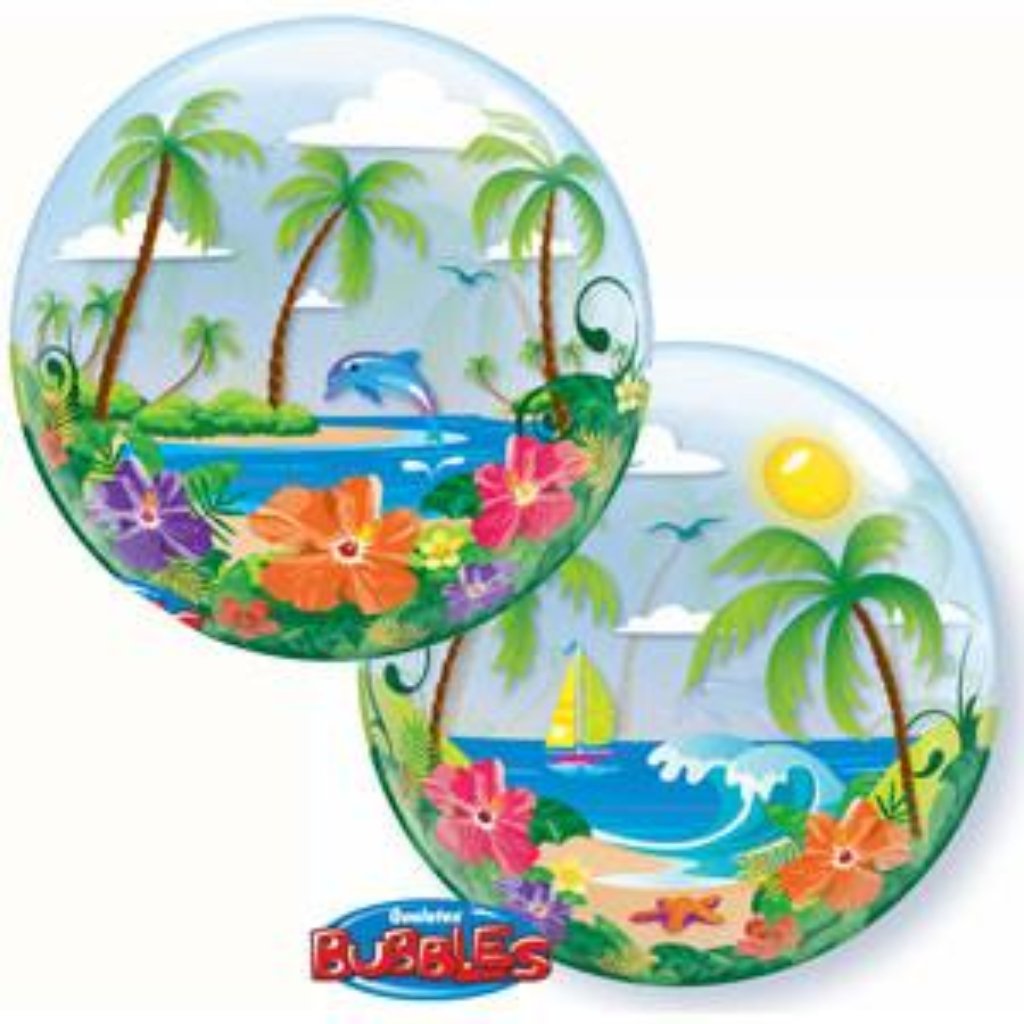 Bubble Balloon Tropical Getaway 22in 