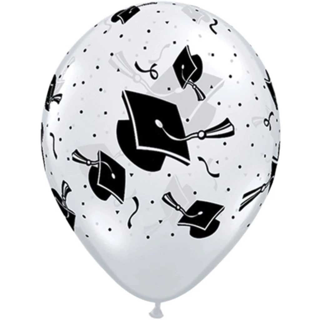 Graduation Hat Around Latex Balloon 11in 