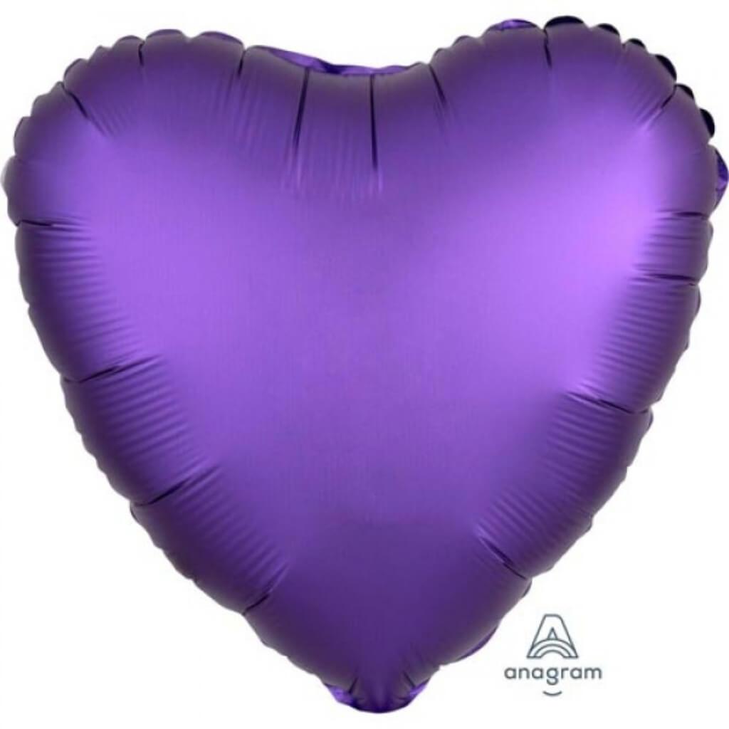 Heart Solid Color Foil Balloon, 18in Purple