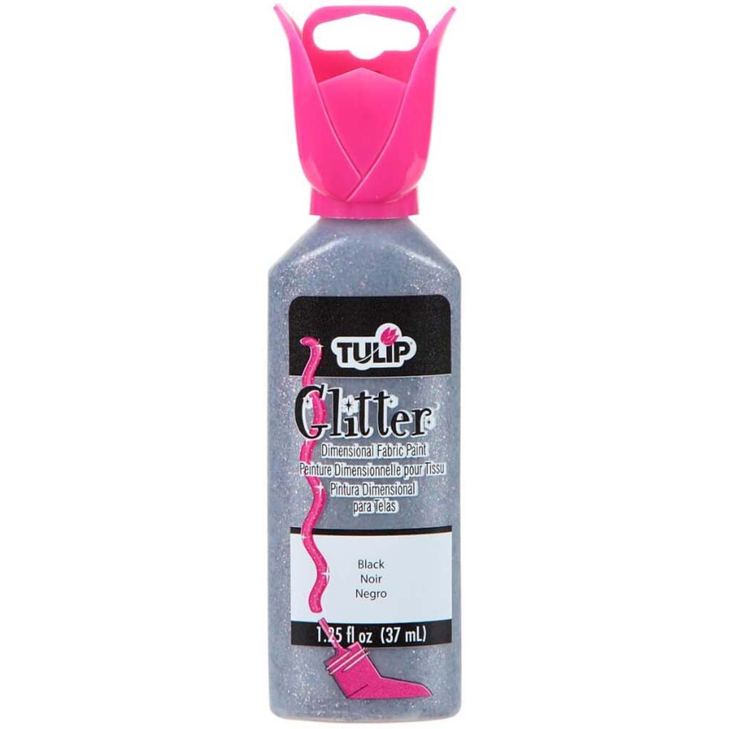 TULIP DIMENSIONAL FABRIC PAINT GLITTER BLACK 1.25OZ