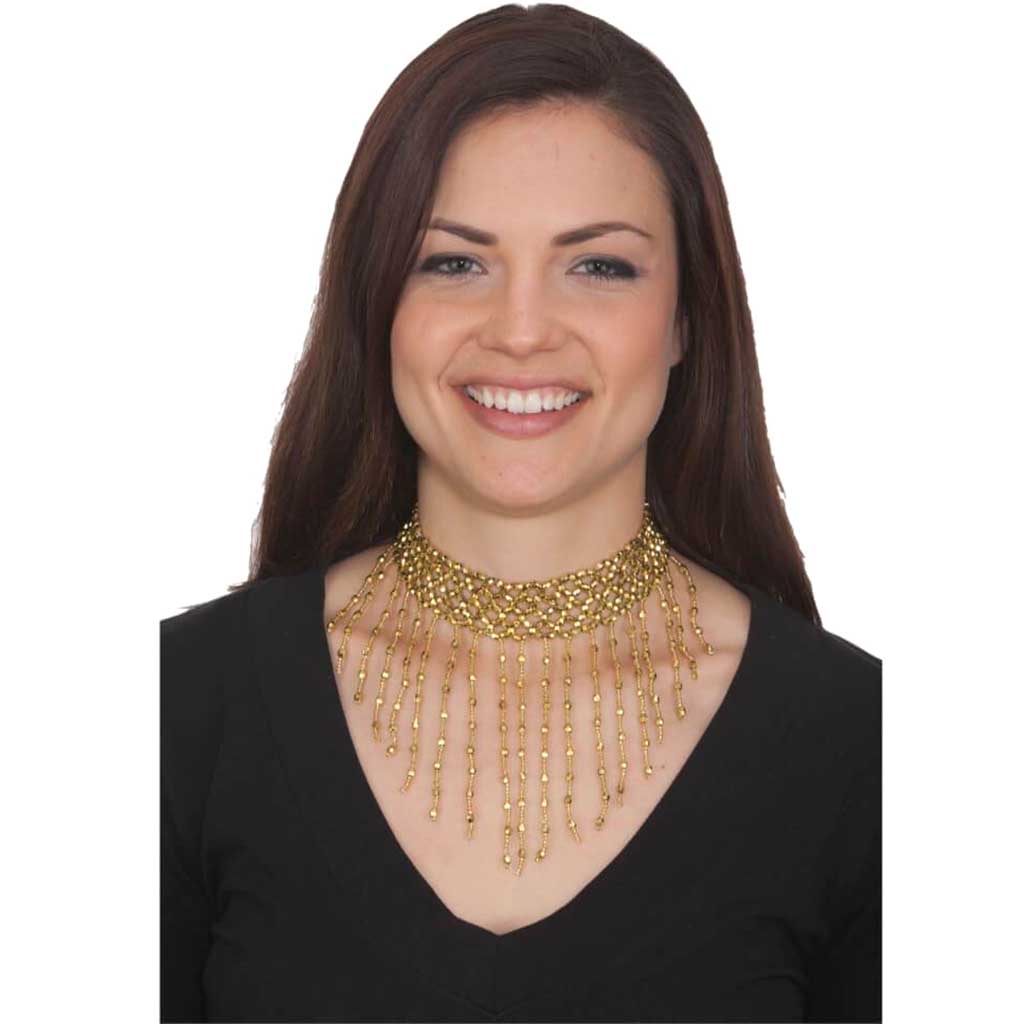 Dancer Gold Beaded Choker 