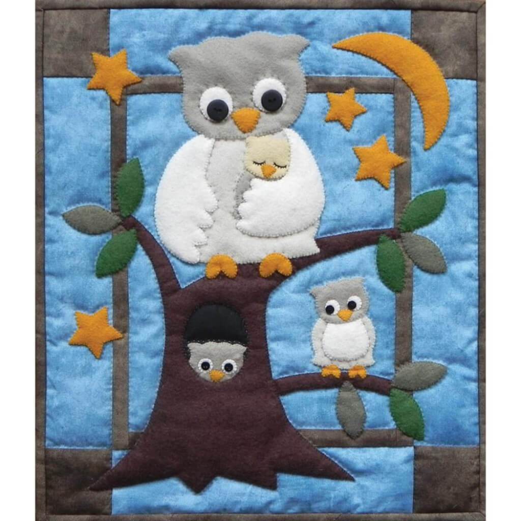 Rachel's Of Greenfield Wall Quilt Kit 13in x 15in Owl Family
