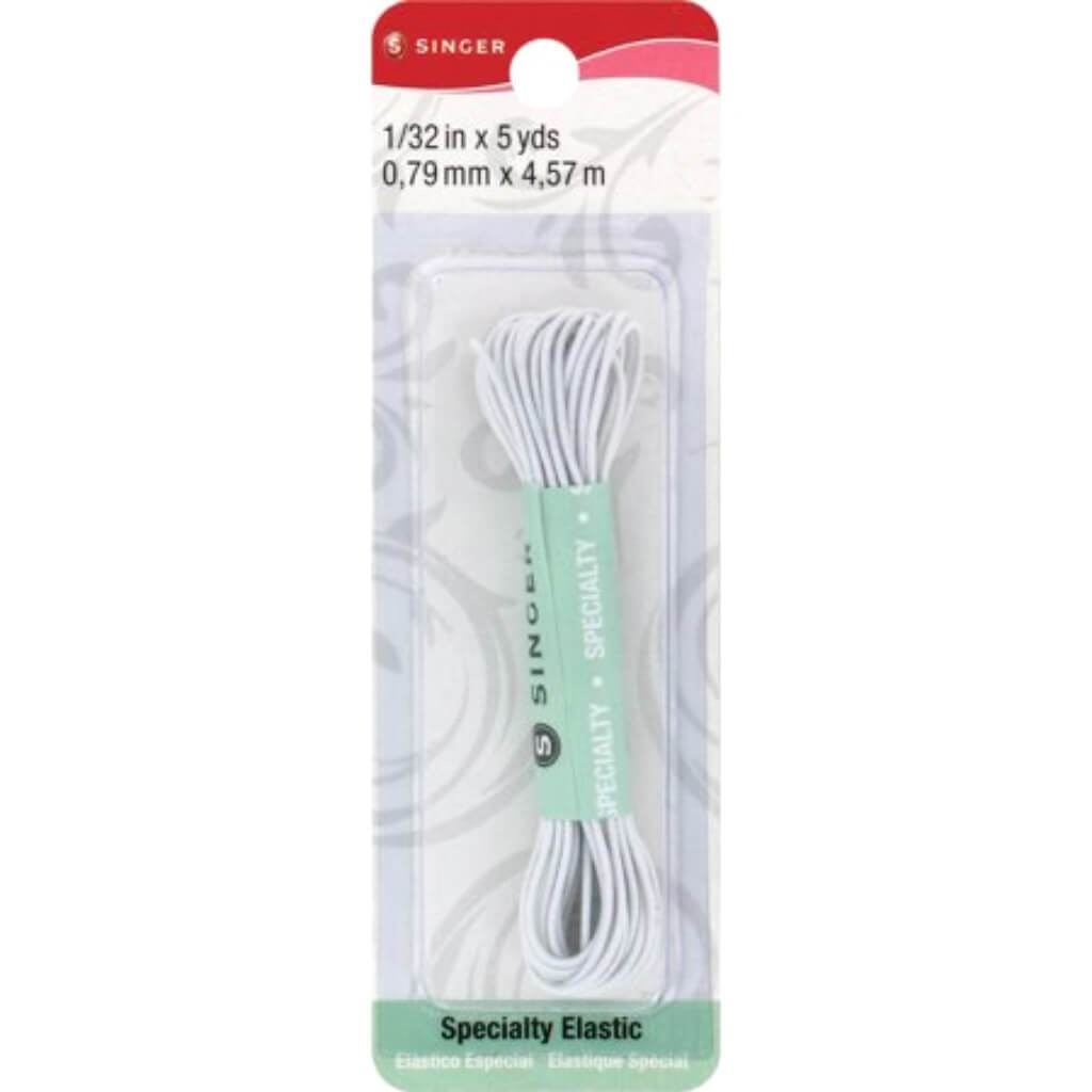 Singer Beading Cord Elastic 5yd White