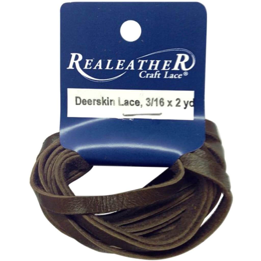 Realeather Crafts Deerskin Lace .1875in x 2yd Chocolate