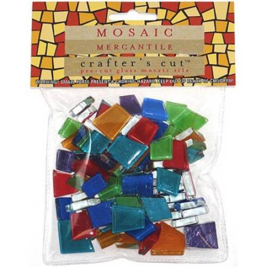 Crafter&#39;s Cut Pre-Cut Mosaic Tiles Tonal Mixes Assorted Solid Colors 1/2lb Bag