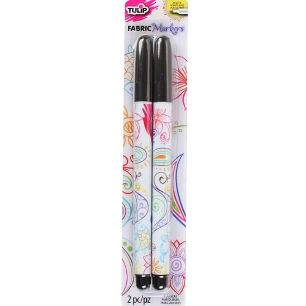 Tulip Fabric Markers Fine Tip Black 2pcs