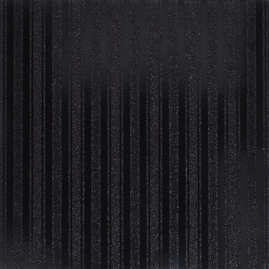 Cardstock Patterned Glitter Stripe Black 12in x 12in